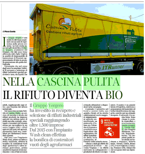 Il Corriere della Sera per Cascina Pulita: la green economy